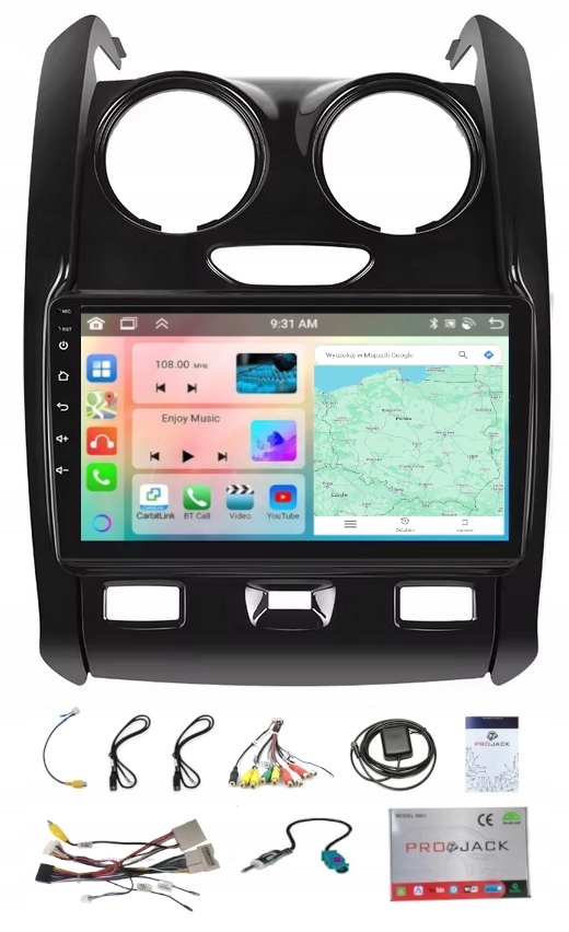 Autorádio S Navigací Carplay Dacia Duster 2014-2018 Wifi Android 6GB 128GB