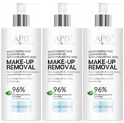 Hydratační Gel s kyselinou hyaluronovou 300 ml Apis Zářivý vzhled 3 kusy