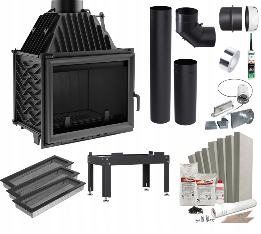 Litinová krbová vložka Zuzia 15kw Set Pro Zabudování Krbu