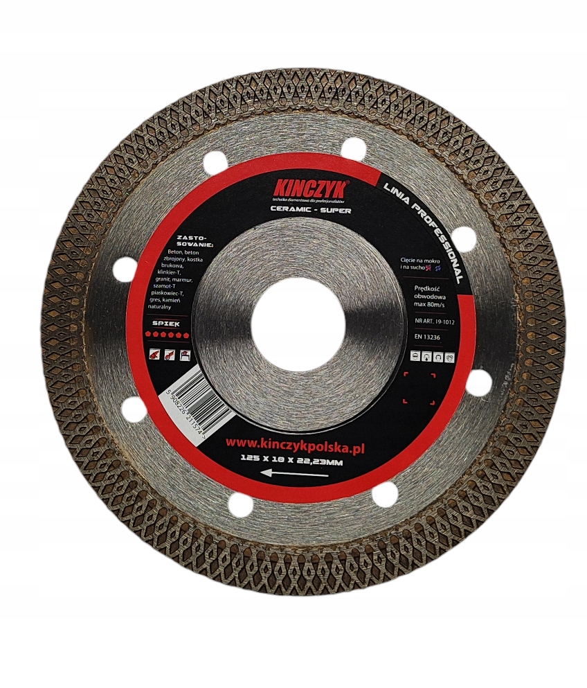 Tarcza diamentowa Kińczyk 19-1012 do ceramic - super 125mm