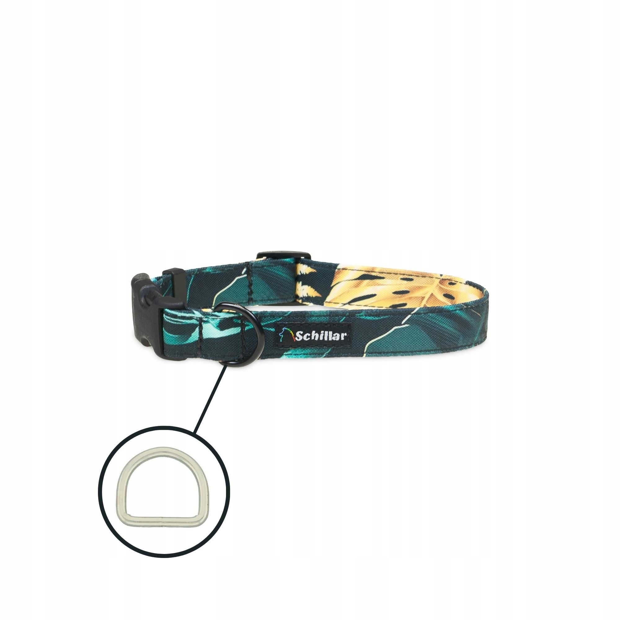 Levně Obojek na přezku pro velkého psa emerald & golden leaves L XL 40-60cm