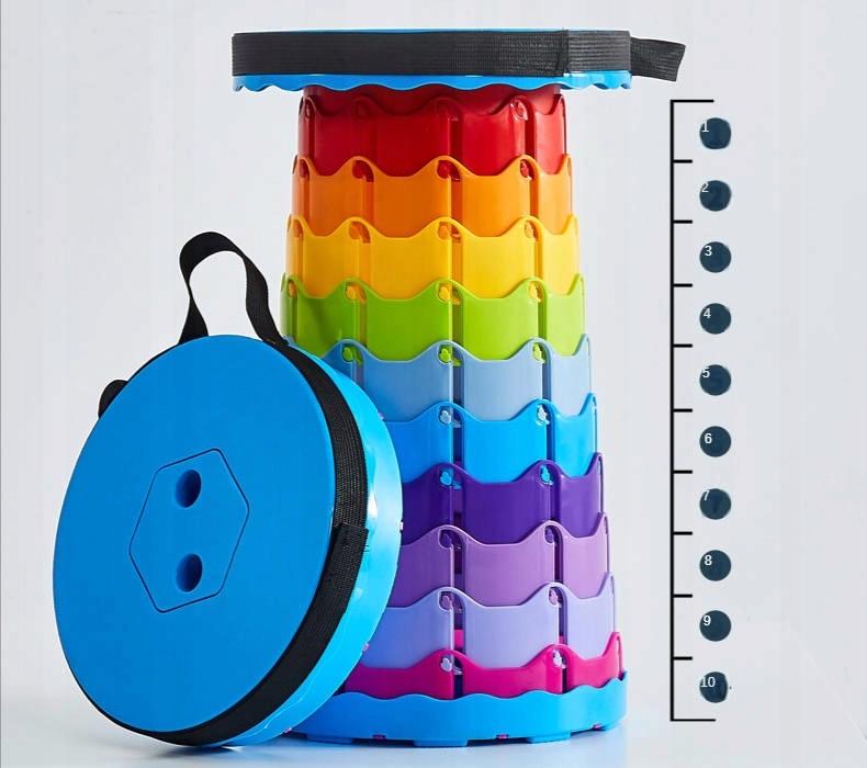 SKŁADANE PRZENOŚNE KRZESŁO TABORET STOŁEK KEMPINGOWY TELESKOPOWY KOLOROWY Marka inna