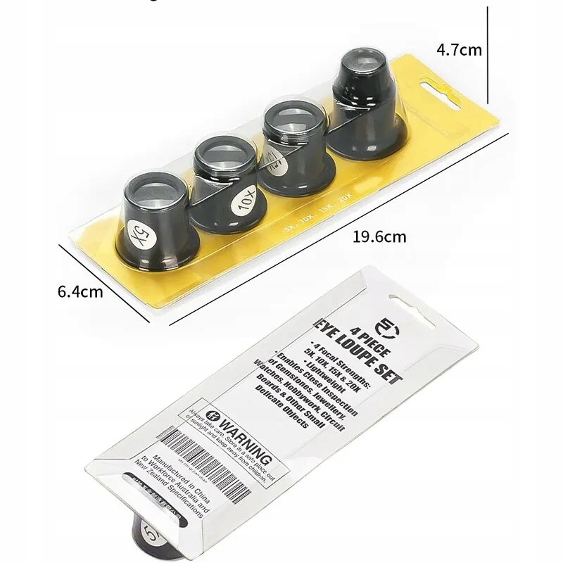 LUPA DO OKA ZEGARMISTRZOWSKA 5x 10x 15x 20x 4szt Marka inna