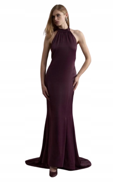 Karen Millen Dlouhé Společenské Šaty Pro Nízké, Fialová 40 B1D