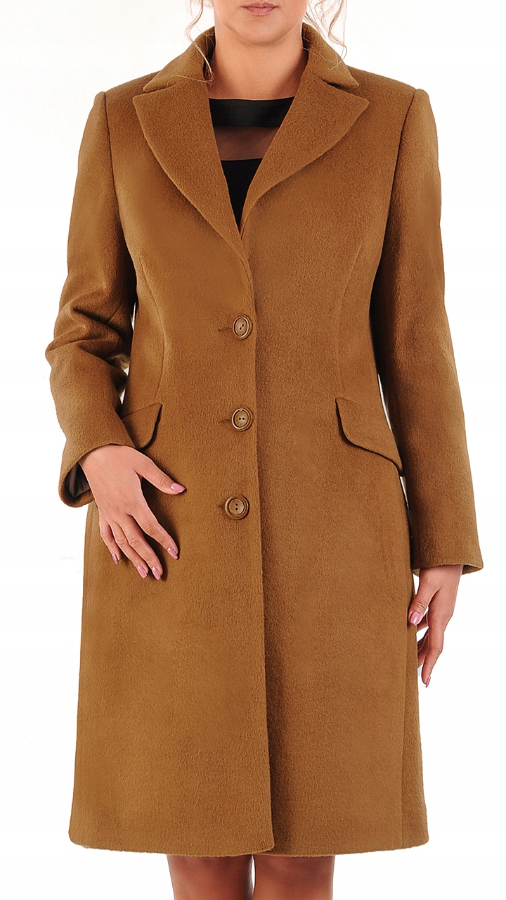Módní podzimní kabát Sofia 48 z alpaky