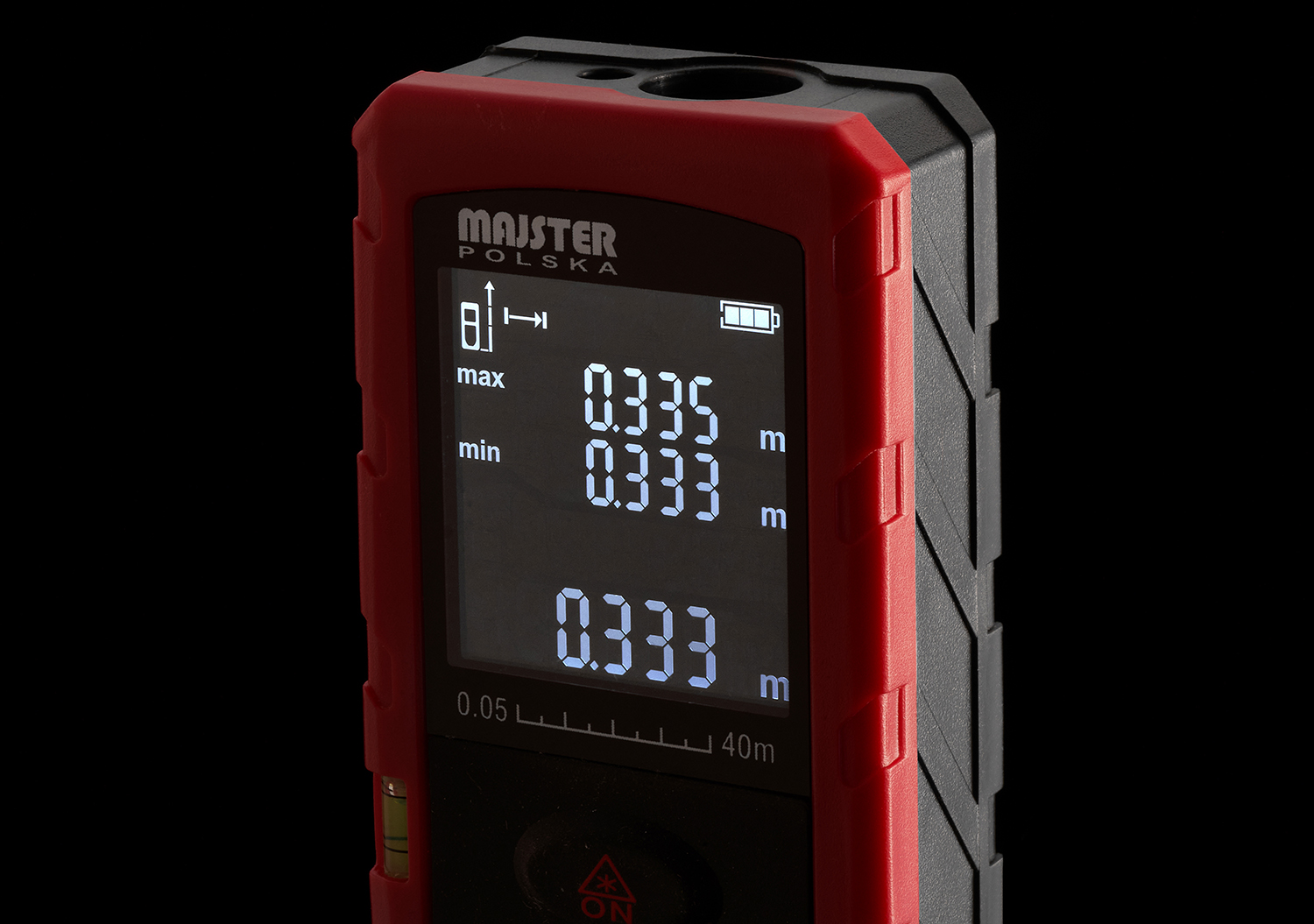 DALMIERZ LASEROWY MIERNIK ODLEGŁOŚCI CYFROWY 40M POZIOMICA ORYGINALNY Marka Majster Polska