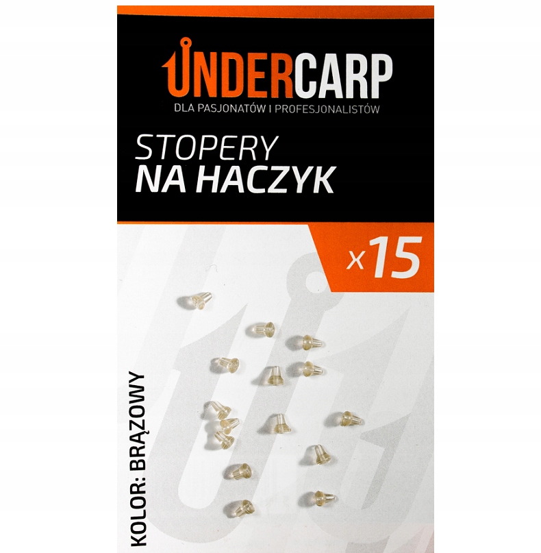 Stopery na haczyk 15szt Brązowe Undercarp