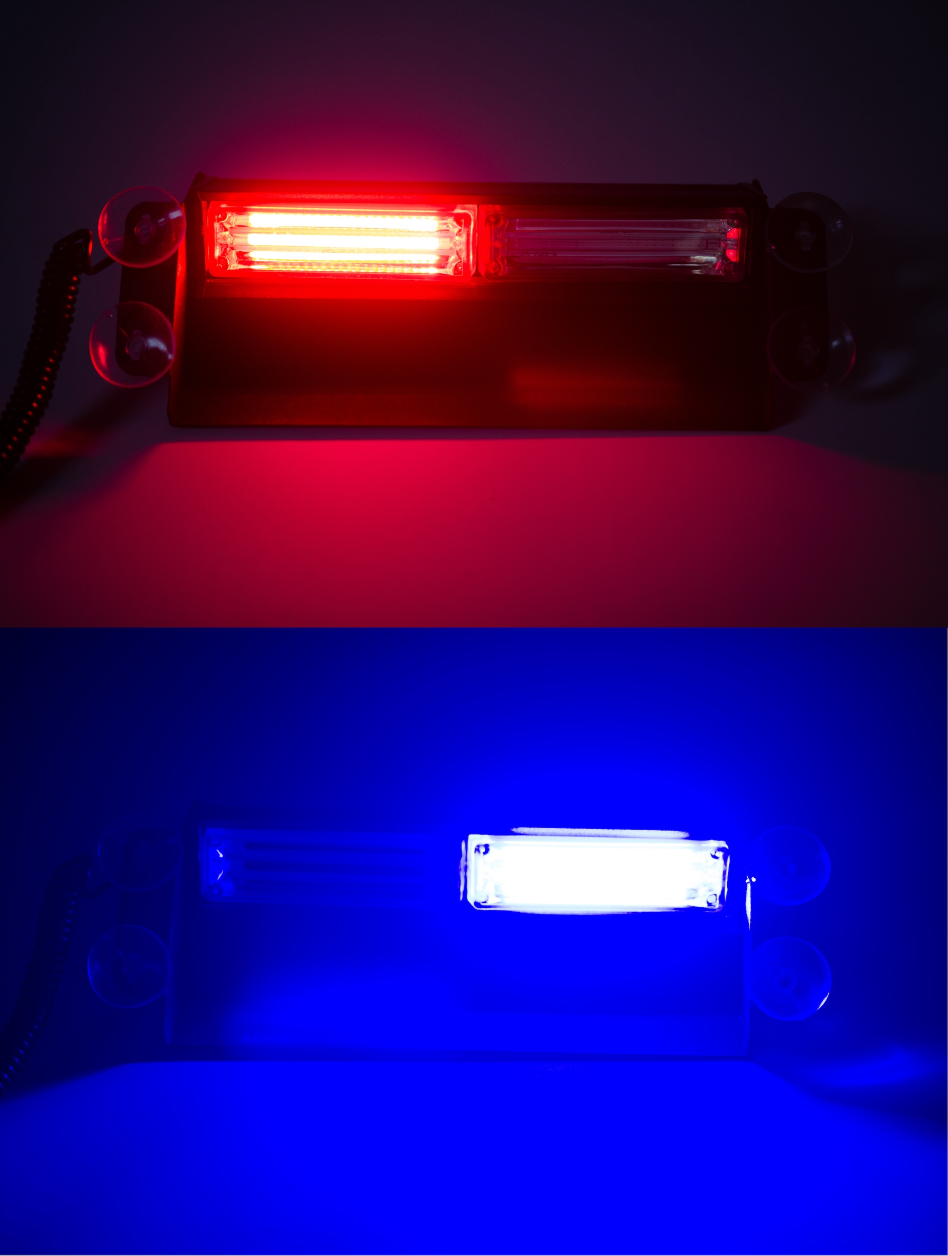 STROBOSKOP NA SZYBĘ KOGUT POLICYJNA LED niebiesko czerwony przyssawki TRYBY Stan opakowania oryginalne