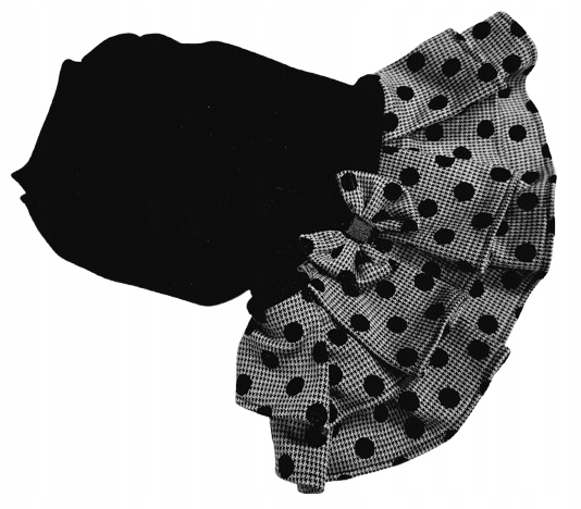 Sukienka dla suni Modna Peloskleppl Dzianina Czarna falbana r.2XL