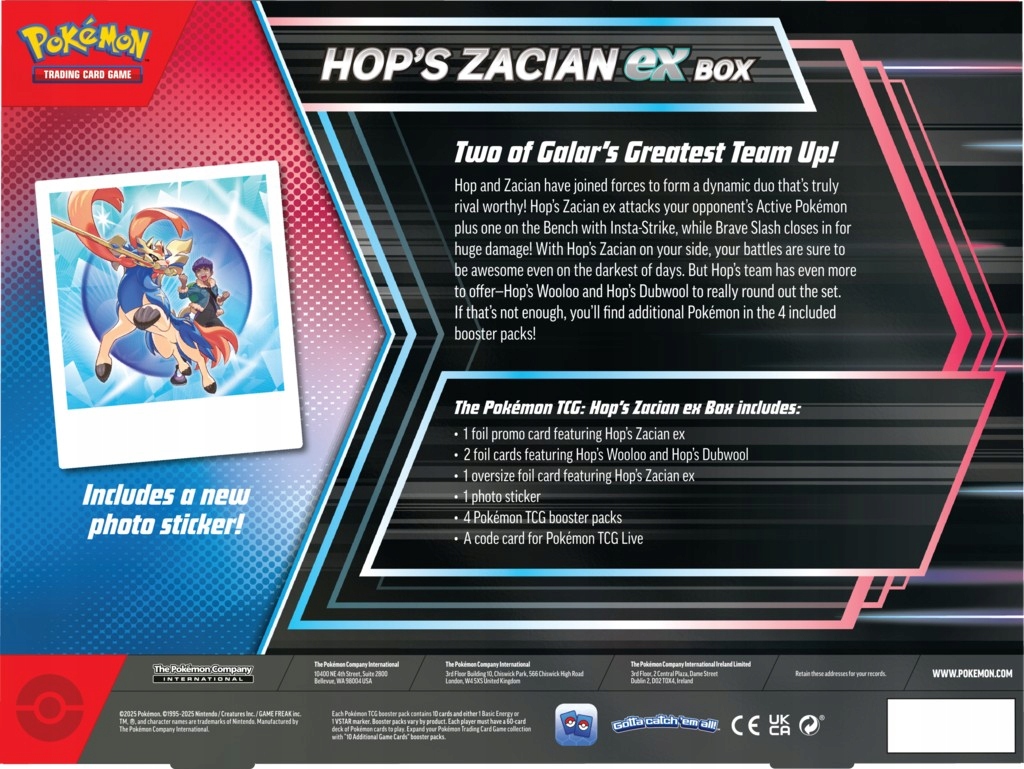 Pokémon TCG: Hop's Zacian ex Box Nazwa Pokémon TCG: Hop's Zacian ex Box