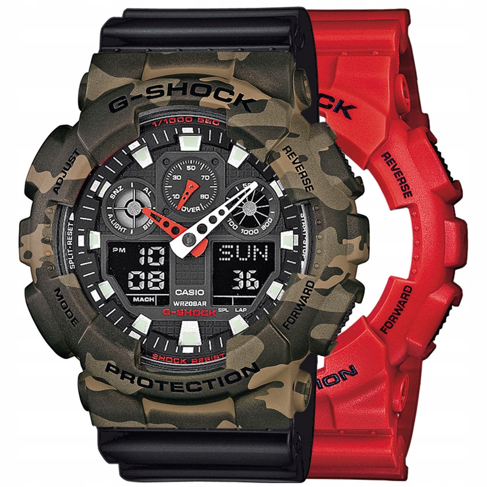 Sada G-shock GA-100B-4AER Zelená Černá