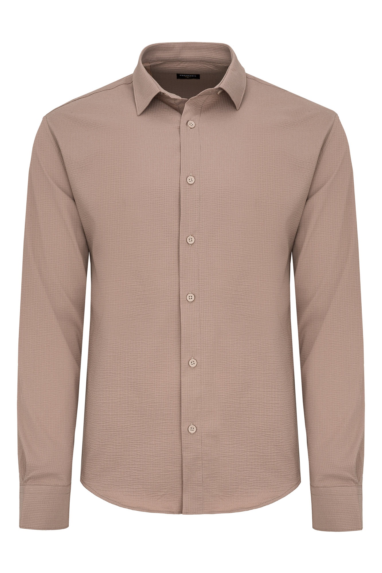 Pánská Košile Béžová Světle Hnědá Elegantní Mřížka Casual XL