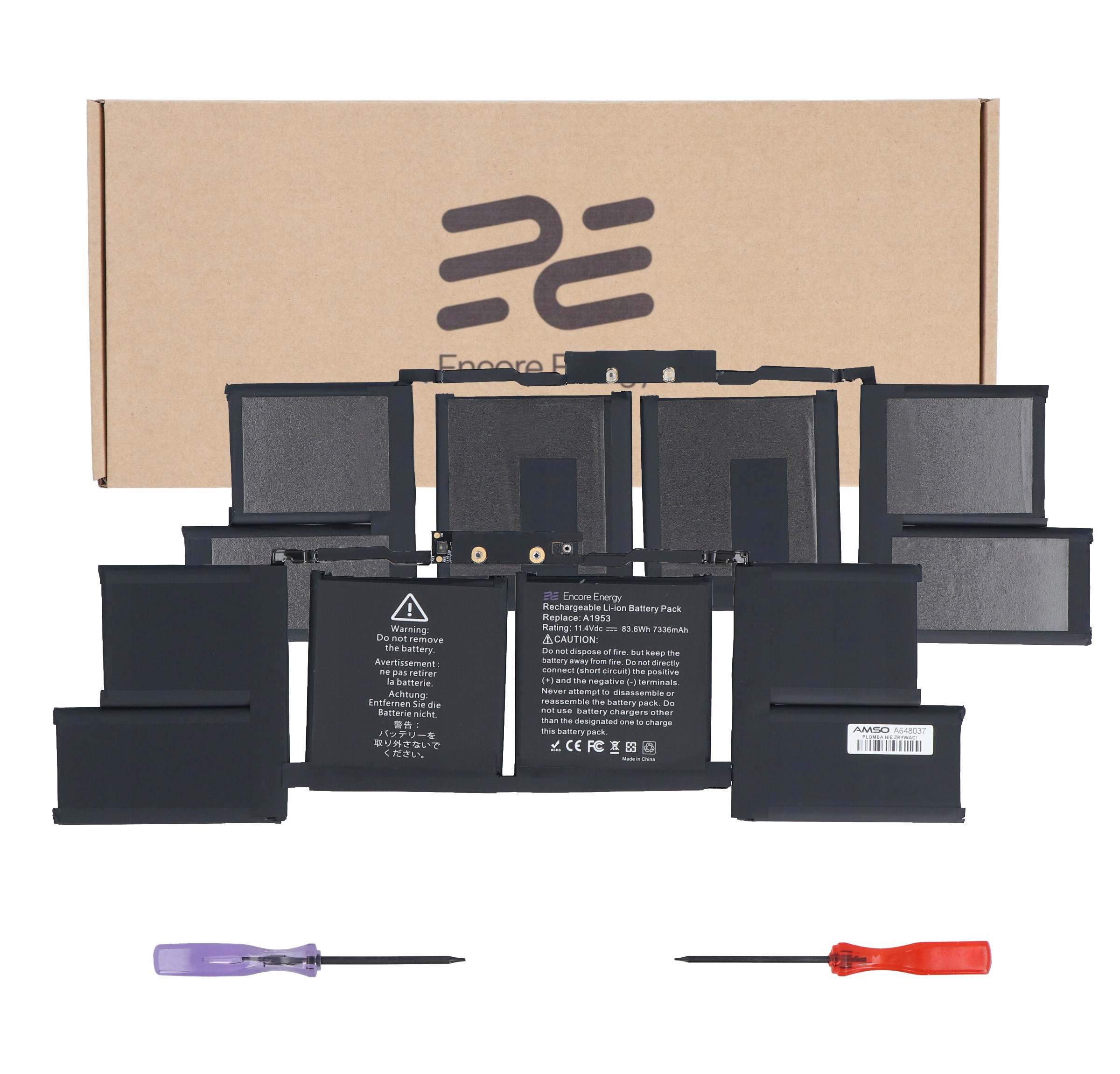 Baterie A1953 pro Apple MacBook Pro A1990 Retina 15 7336 mAh Encore Energy