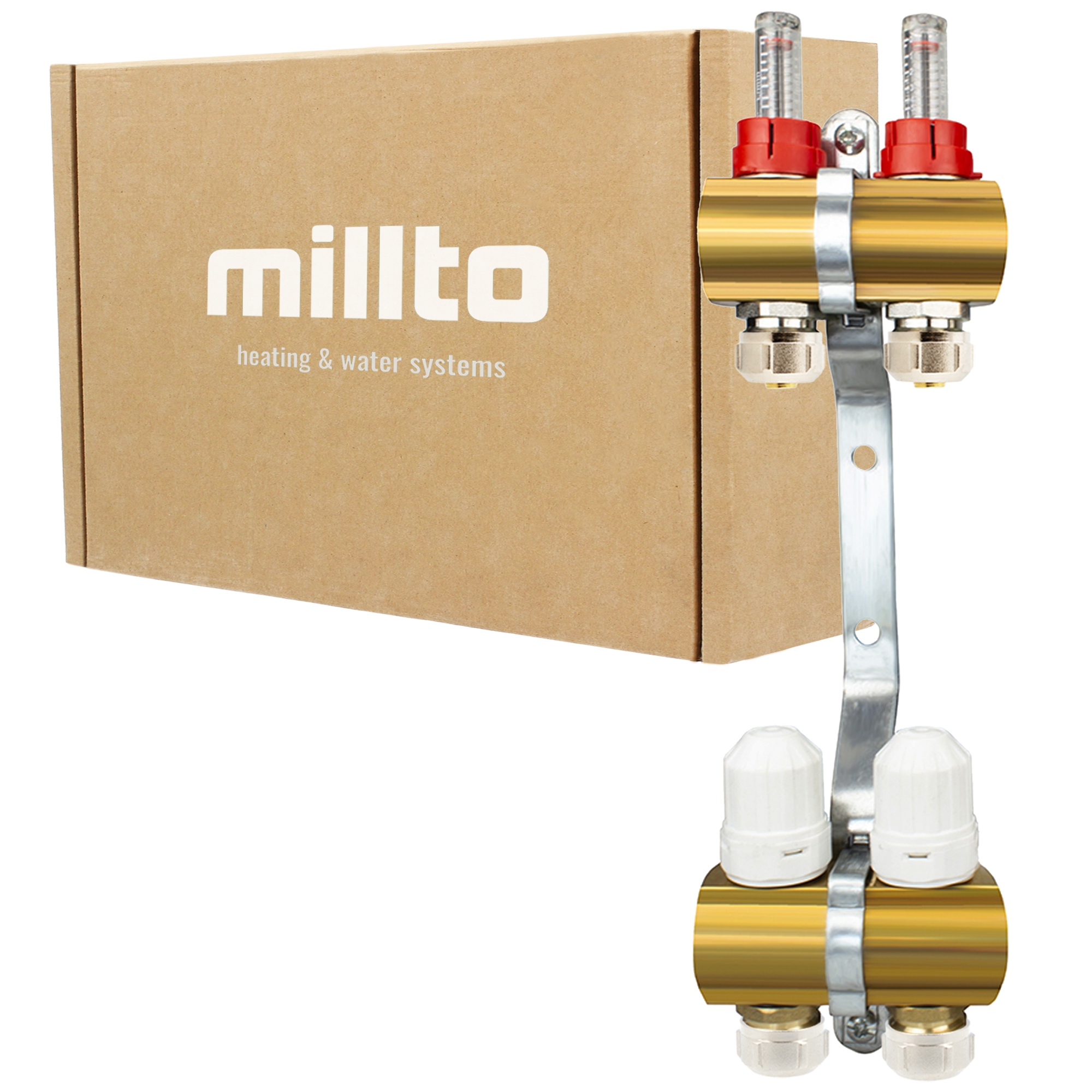 Rozdělovač Podlahy 2 Okruhy podlahového vytápění Adaptéry Pex Mosi 4F