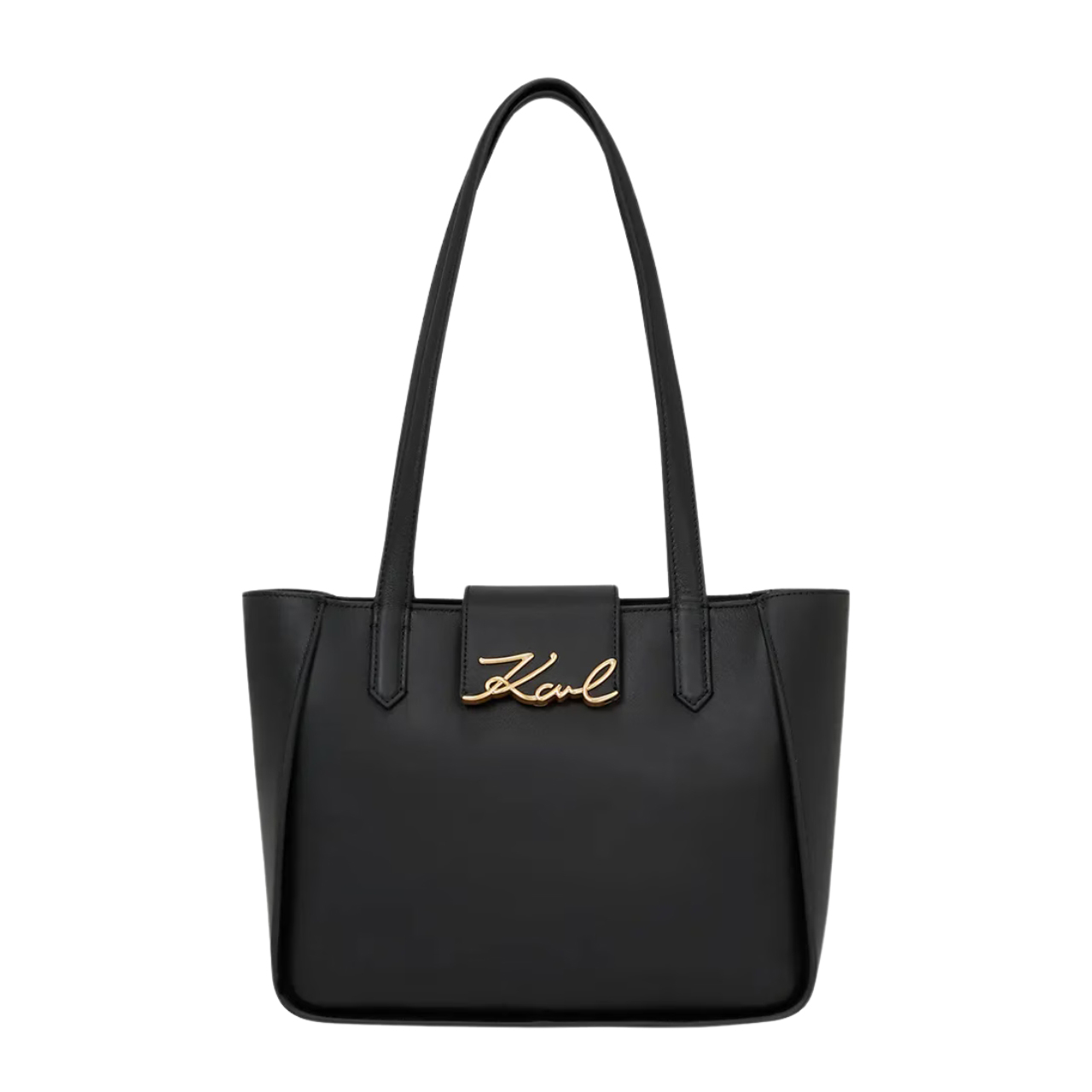 Karl Lagerfeld Černá shopperka se zlatým logem Signature