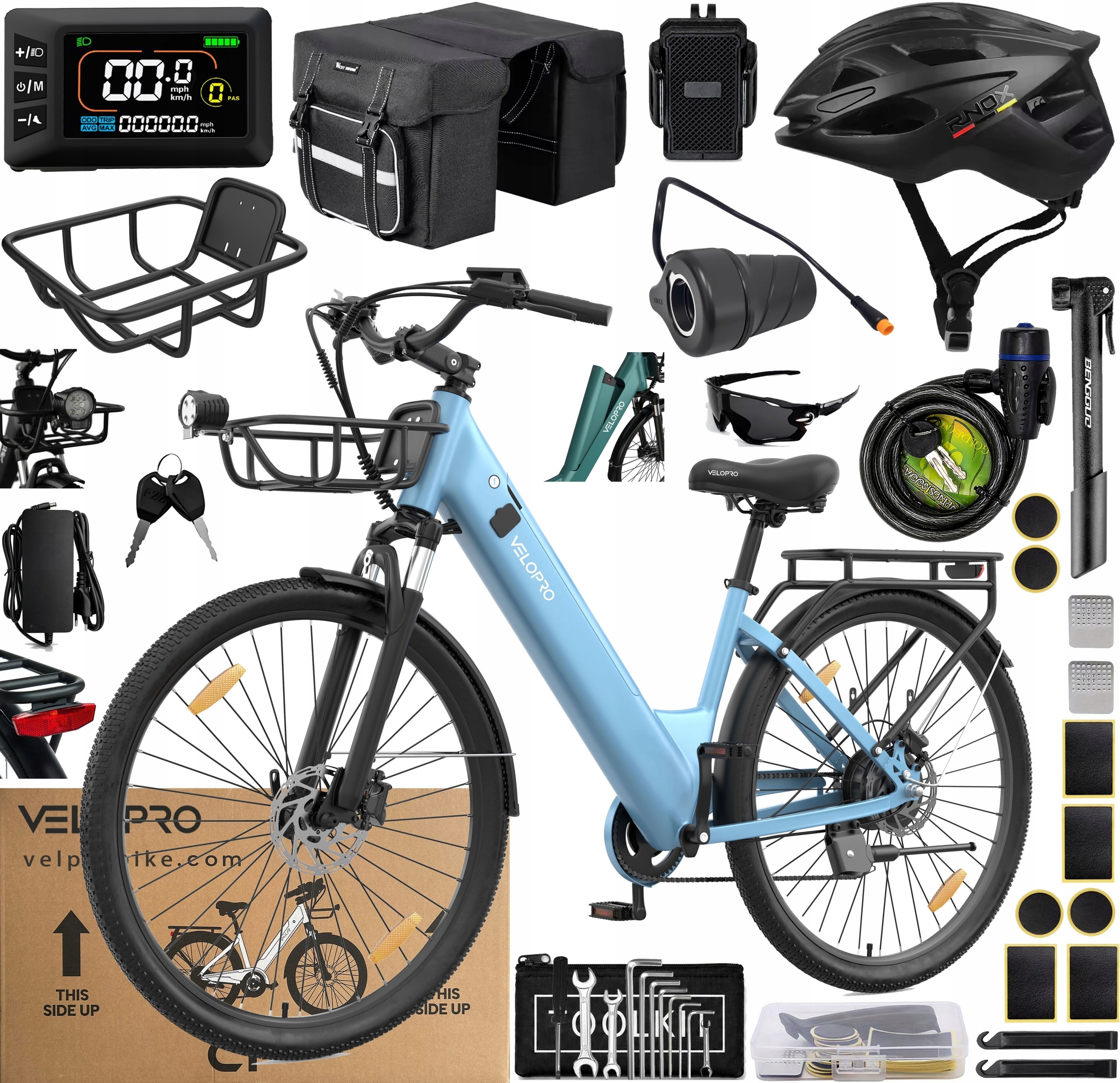 Elektrokolo Velopro C1 Pro 250W 25KM/H 18Ah 150KM 27.5" +5 Dárky
