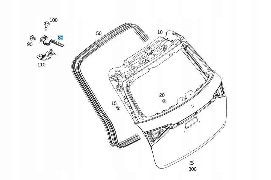 A1677401500 - Левый шарнир крышки багажника Mercedes Benz GLE 167