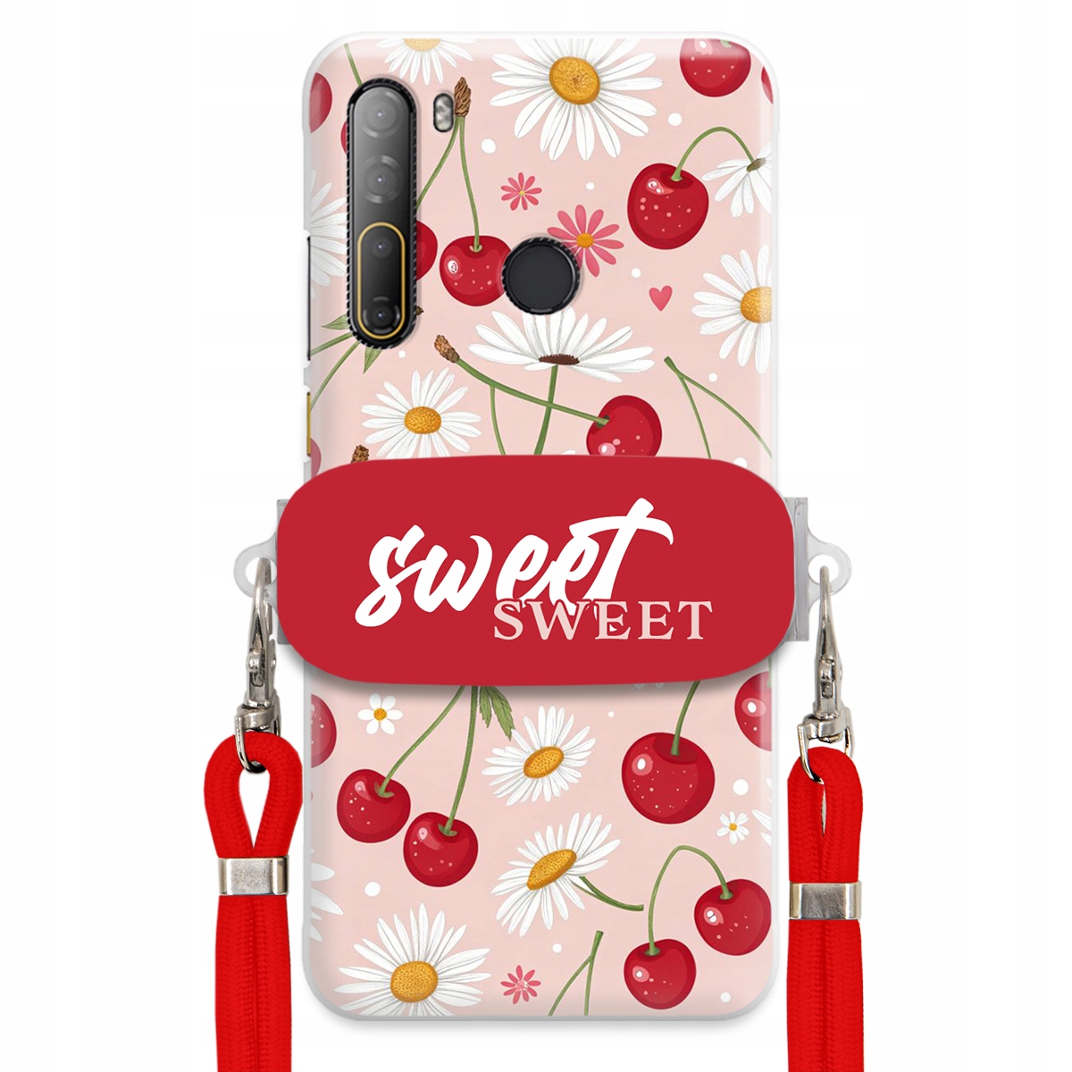 Puzdro pre Htc Desire D20 Pro Červené vodítko držiak Sweet Sweet Kvet čerešne