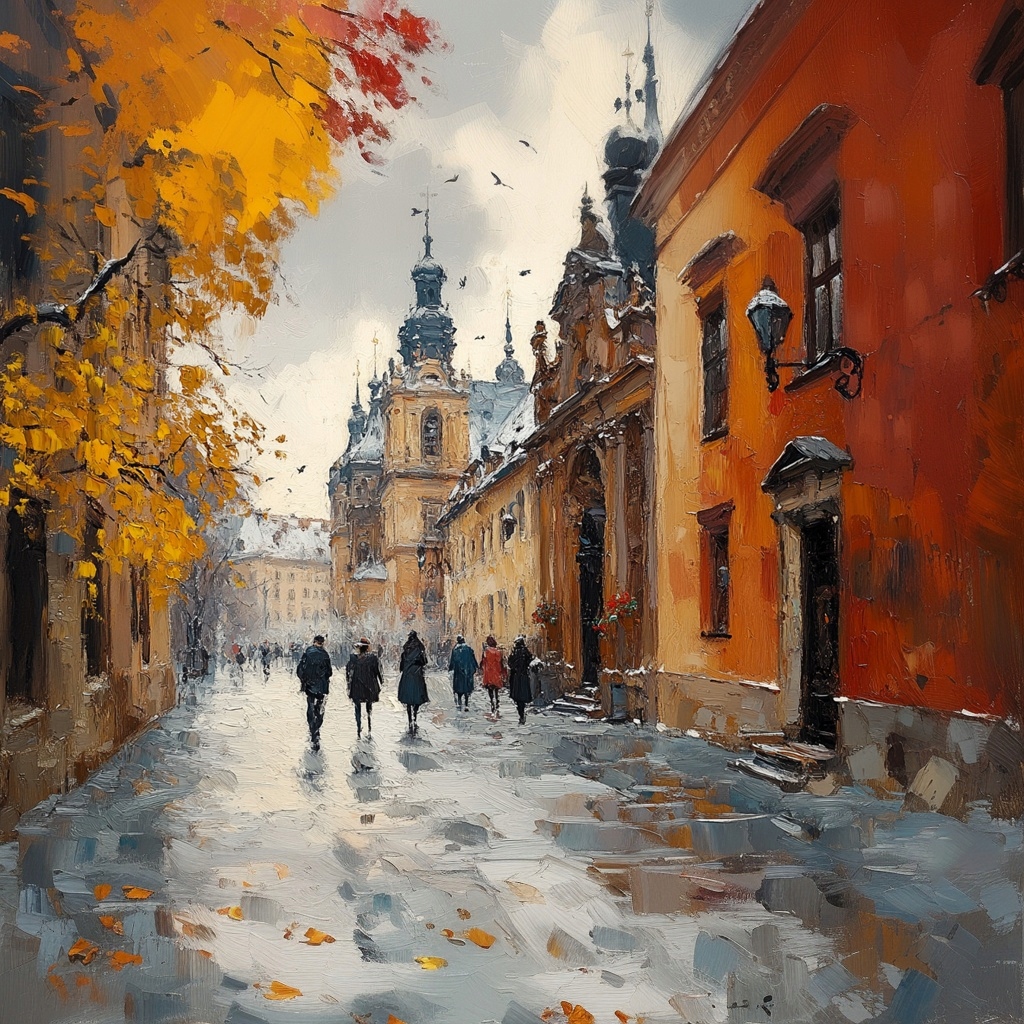 Obraz Na Plátně Canvas Město Staré Město Kostel Kamínky Krakov 80x80