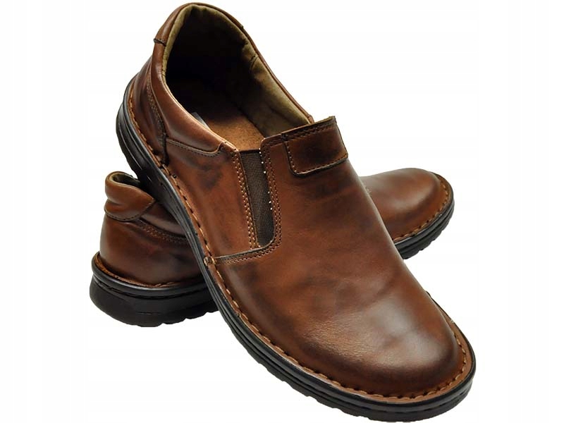 MĘSKIE POLSKIE MOKASYNY SKÓRZANE 515 RUDY 42 Płeć mężczyzna