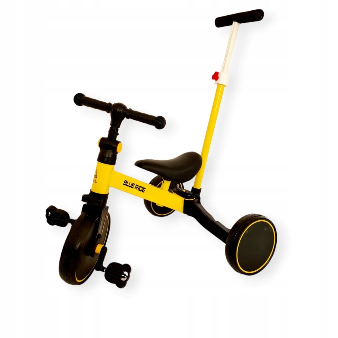 Rowerek Biegowy Trójkołowy 3w1 003 Żółty Kij