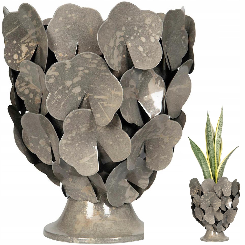 Kvetináč Na Nožičku Balkon Terasa Veľká 27 cm Do Domu Obývacej Izby Loft Obal Na Kvetináč Šedá