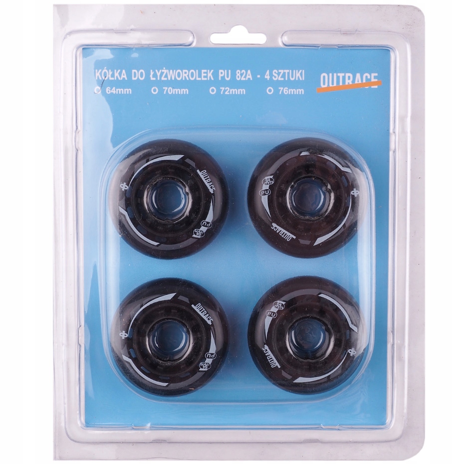 4X Kółka Kauczukowe Do Rolek 82A Outrace 64 mm