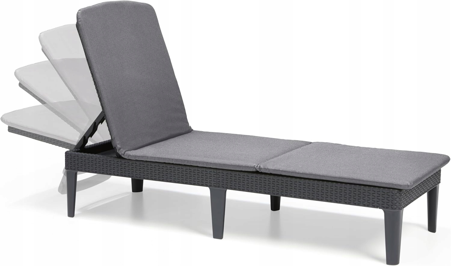 Leżak Ogrodowy Do Ogrodu Jaipur Zestaw Z Poduszką Grafitowy Keter 187cm