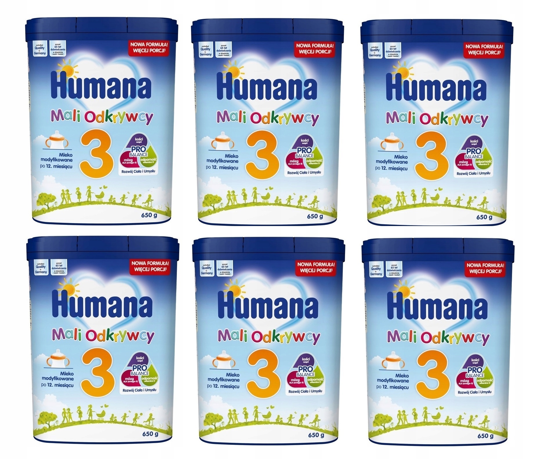 HUMANA 3 MLEKO NASTĘPNE PO 12 MIESIĄCU 6x 650G EAN (GTIN) 4031244001467