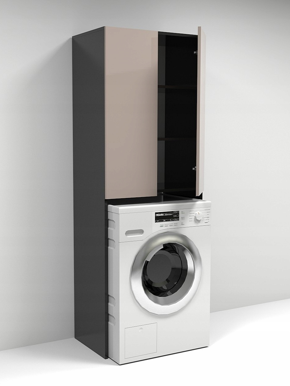 Szafka nad pralke czarna+dąb craft Marka bez marki