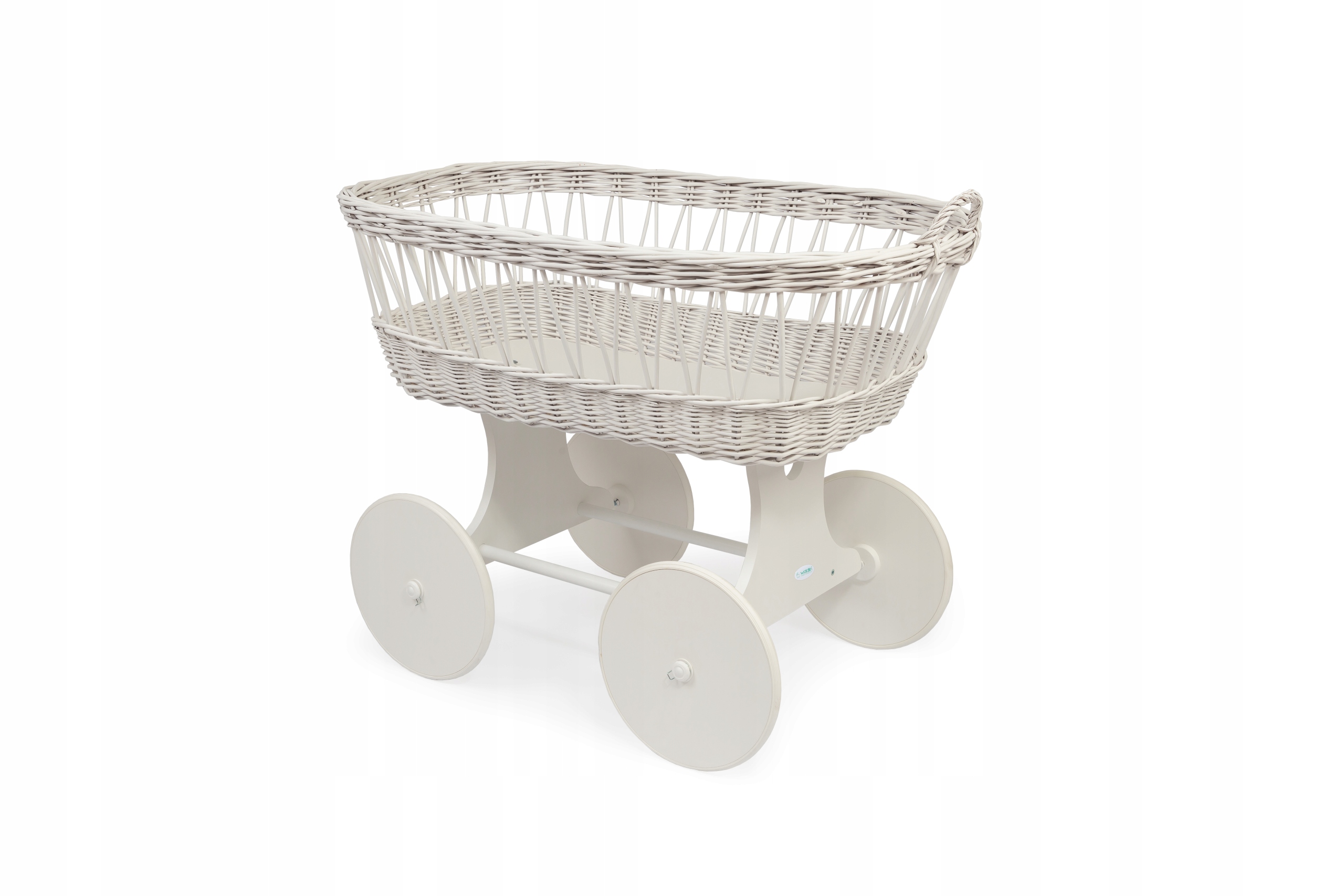 Waldin Wiklinowy Kosz Mojżesza z Materacem i Wyposażeniem Długość 105 cm