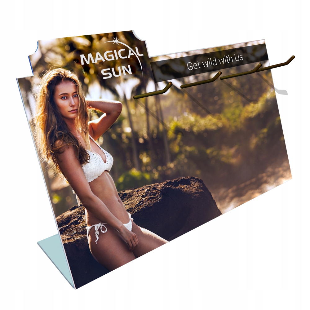 Stojak na kosmetyki saszetki do solarium wystawa