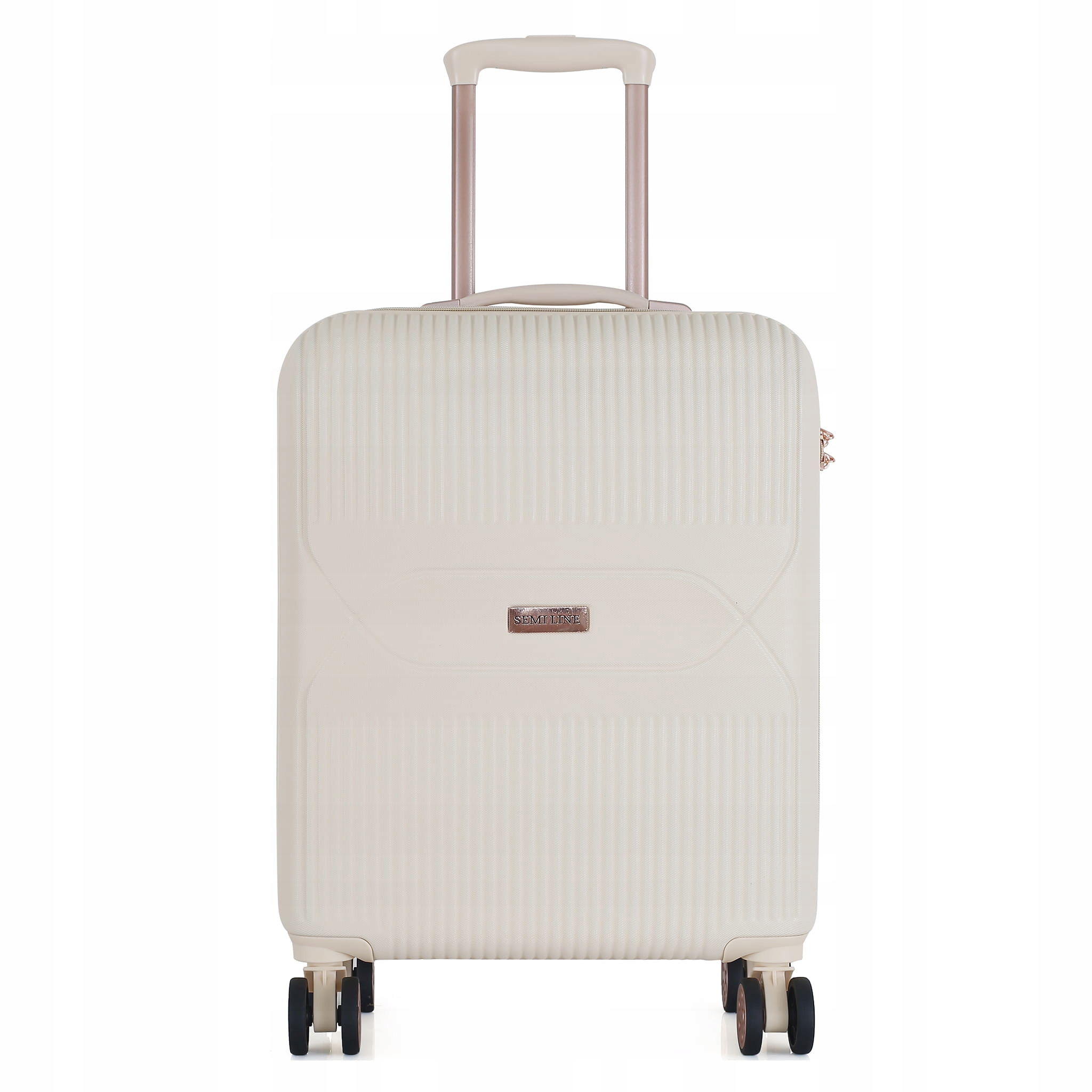 Malá tvrdá kufrová taška 20" Abs Semi Line T5786-1, kódový zámek, lehká barva ecru