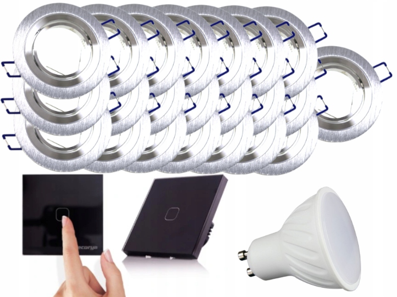 Sada Halogenová Led objímka 22x Vypínač Žárovky