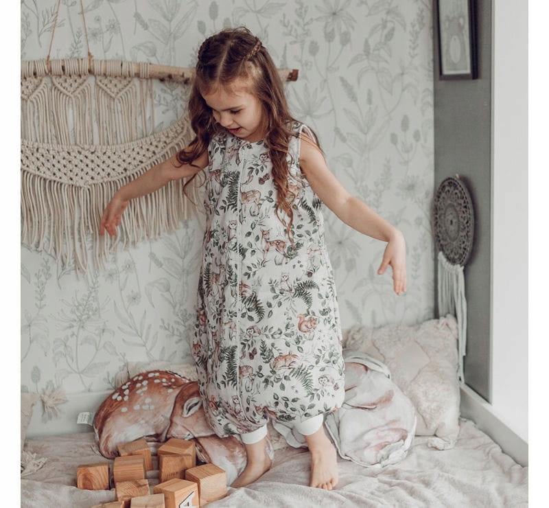 BABYSTEPS Śpiworek light z nogawkami 1 TOG Animals Garden 12m+ S Kolor beżowy