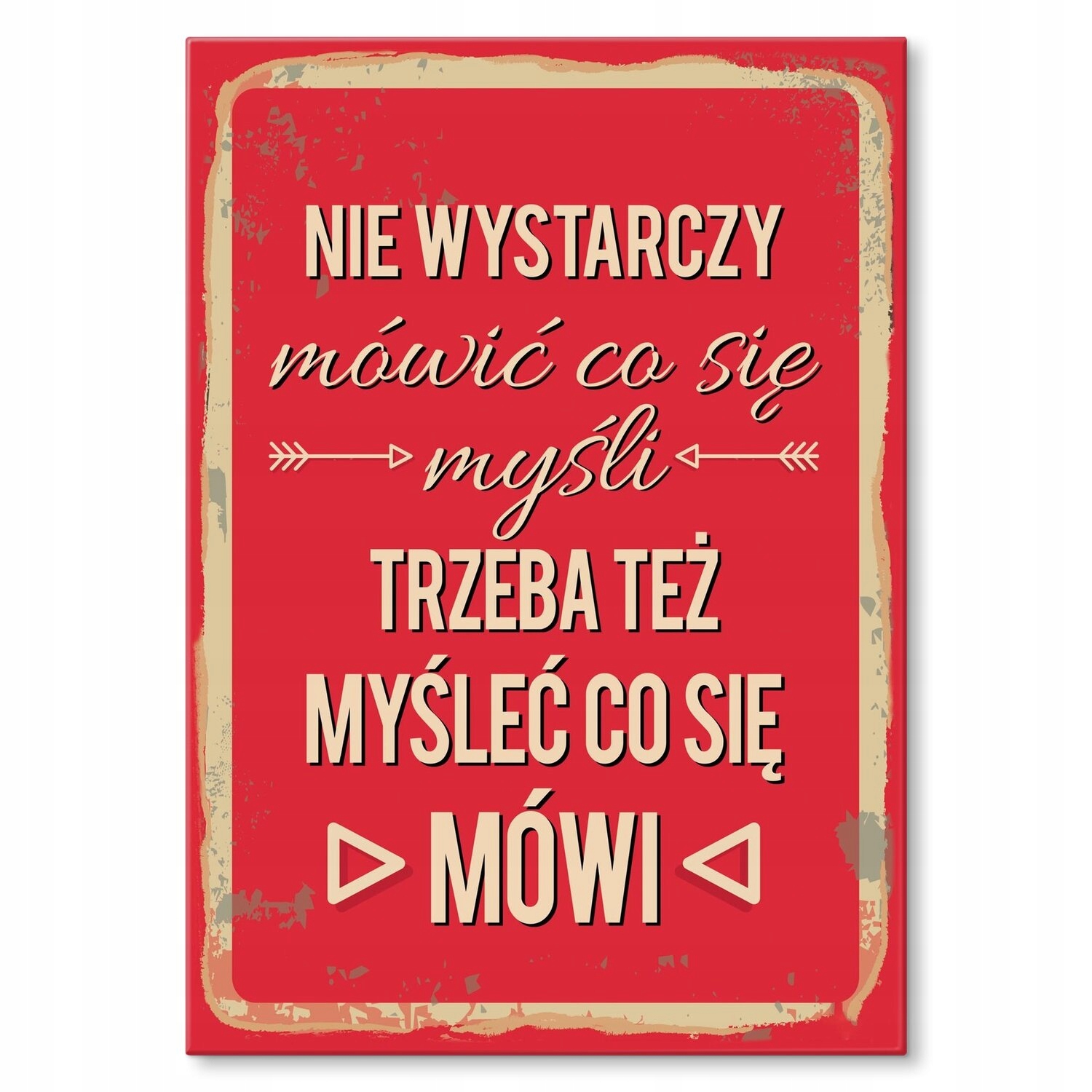 Kovový plakát Myslete, co říkáte Dárek 22 x 31 cm