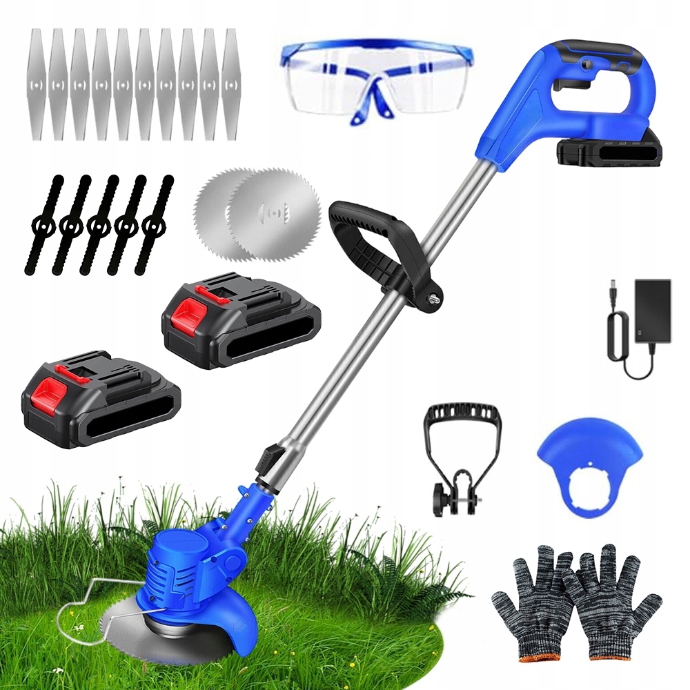 Podřezávač 2xAKU 21V 1300MAH S Ostřím Na Trávy, Plevele A Větve 800W