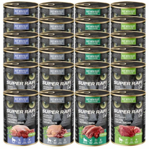 Rafi Cat Karma mokra dla kotów MIX 4 smaki 24x400g