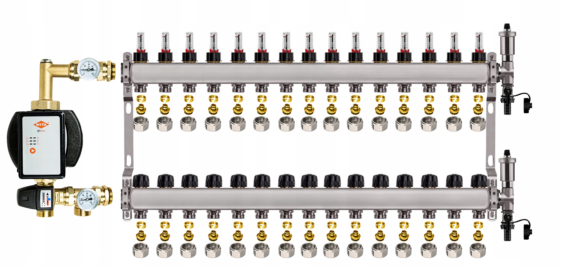 Rozdělovač pro podlahu 15 nerezový pro vytápění Čerpadlo Wita Pex