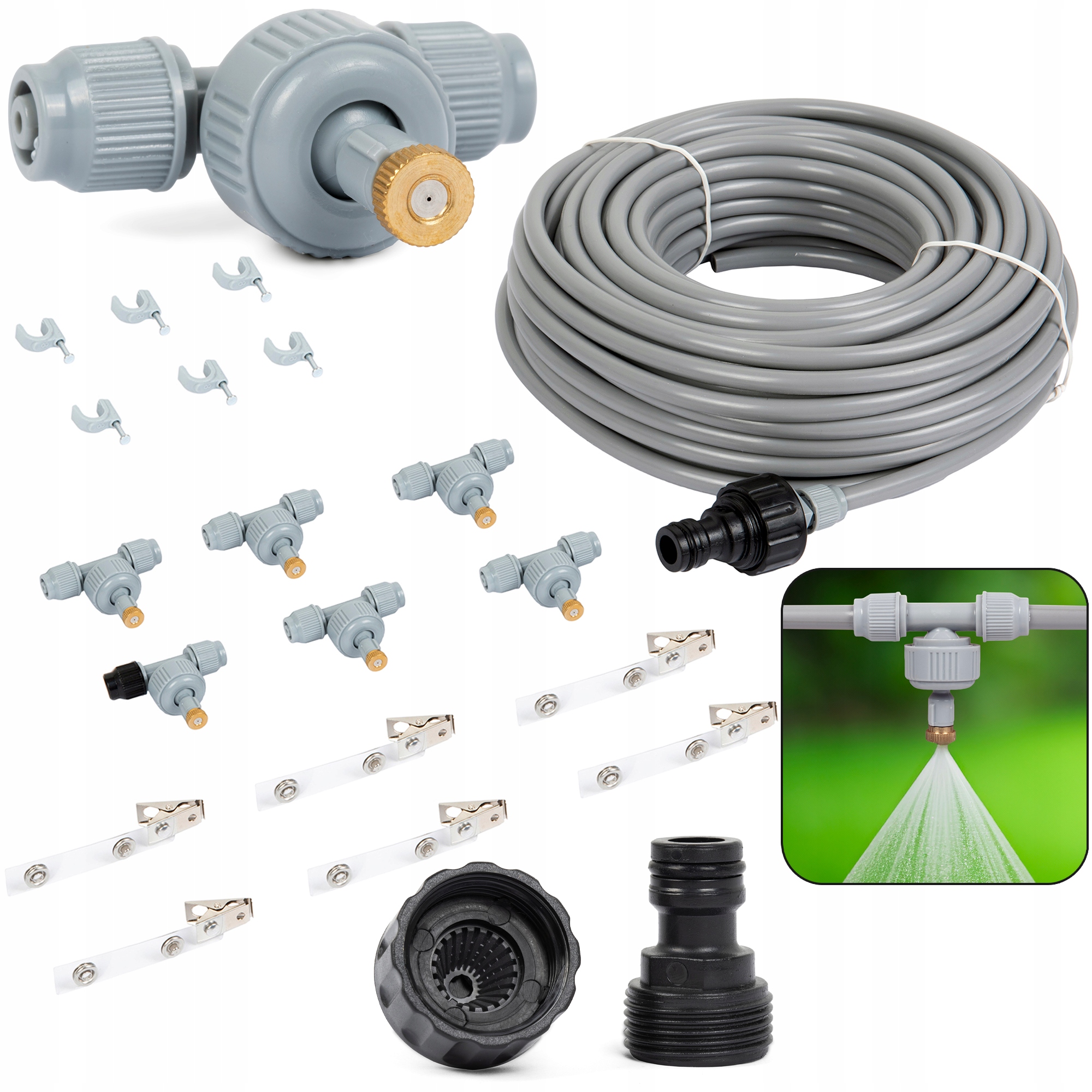 MOCNA KURTYNA WODNA OGRODOWA MGIEŁKA ZRASZACZ Z DYSZAMI 10m MOSIĄDZ ZESTAW Kod producenta SDH136