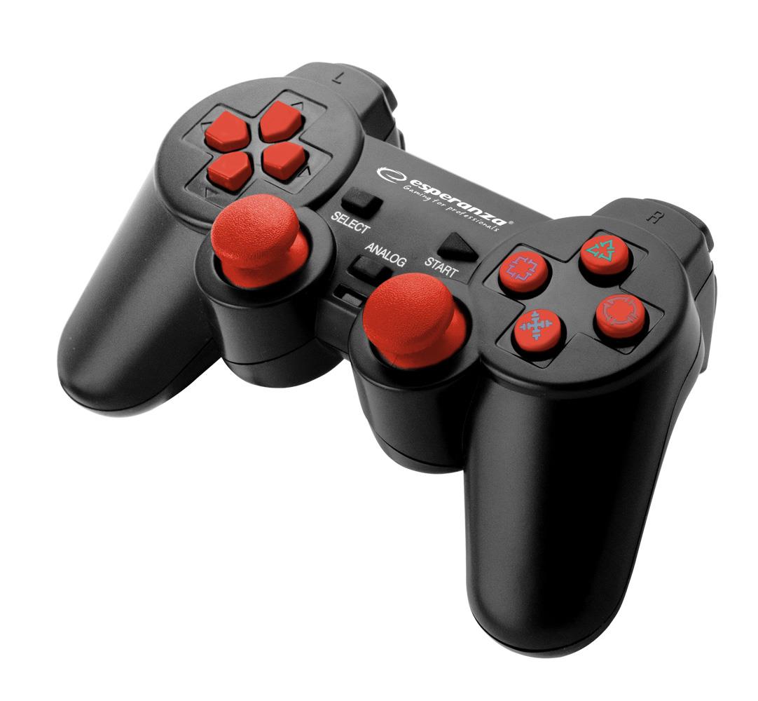 Esperanza Gamepad Pc/ Ps3/ Ps2 Usb Corsair Czarno- Czerwony Esperanza