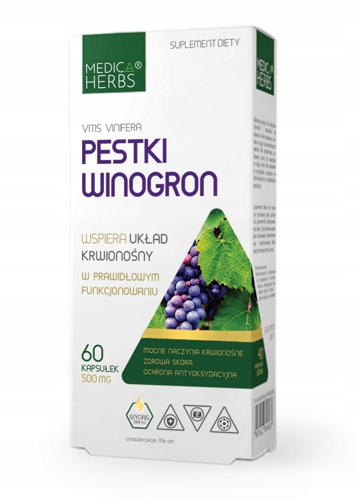 

Wyciąg Z Pestek Winogron Opc 4500mg Grape Seed 60k