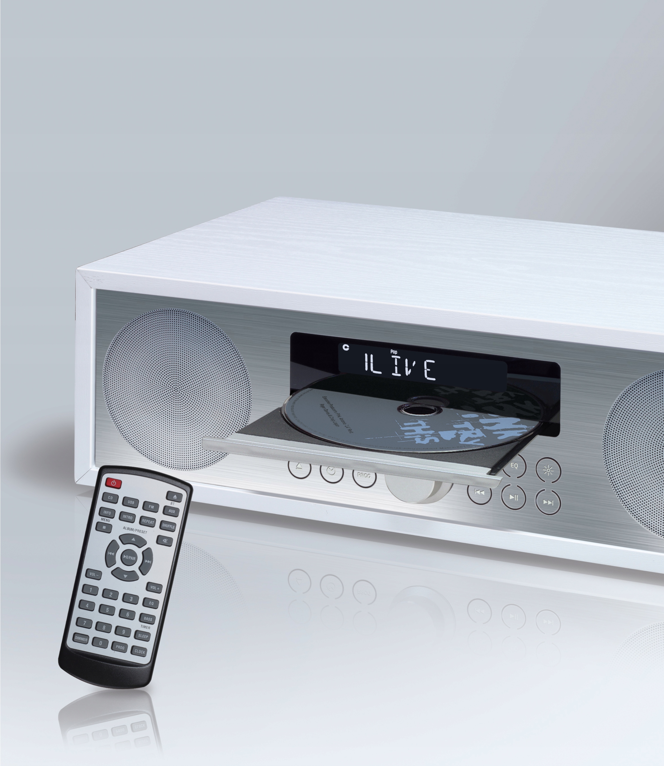 WIEŻA ODTWARZACZ CD USB Bluetooth RADIO DOMOWE MINIWIEŻA MP3 RETRO BIAŁA Marka inna