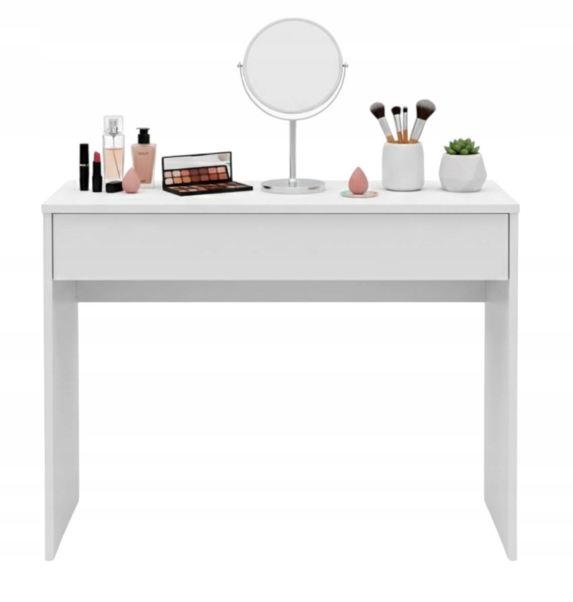 Toaletní Stolek Luna 90 bílý s prostornou zásuvkou makeup vizáž