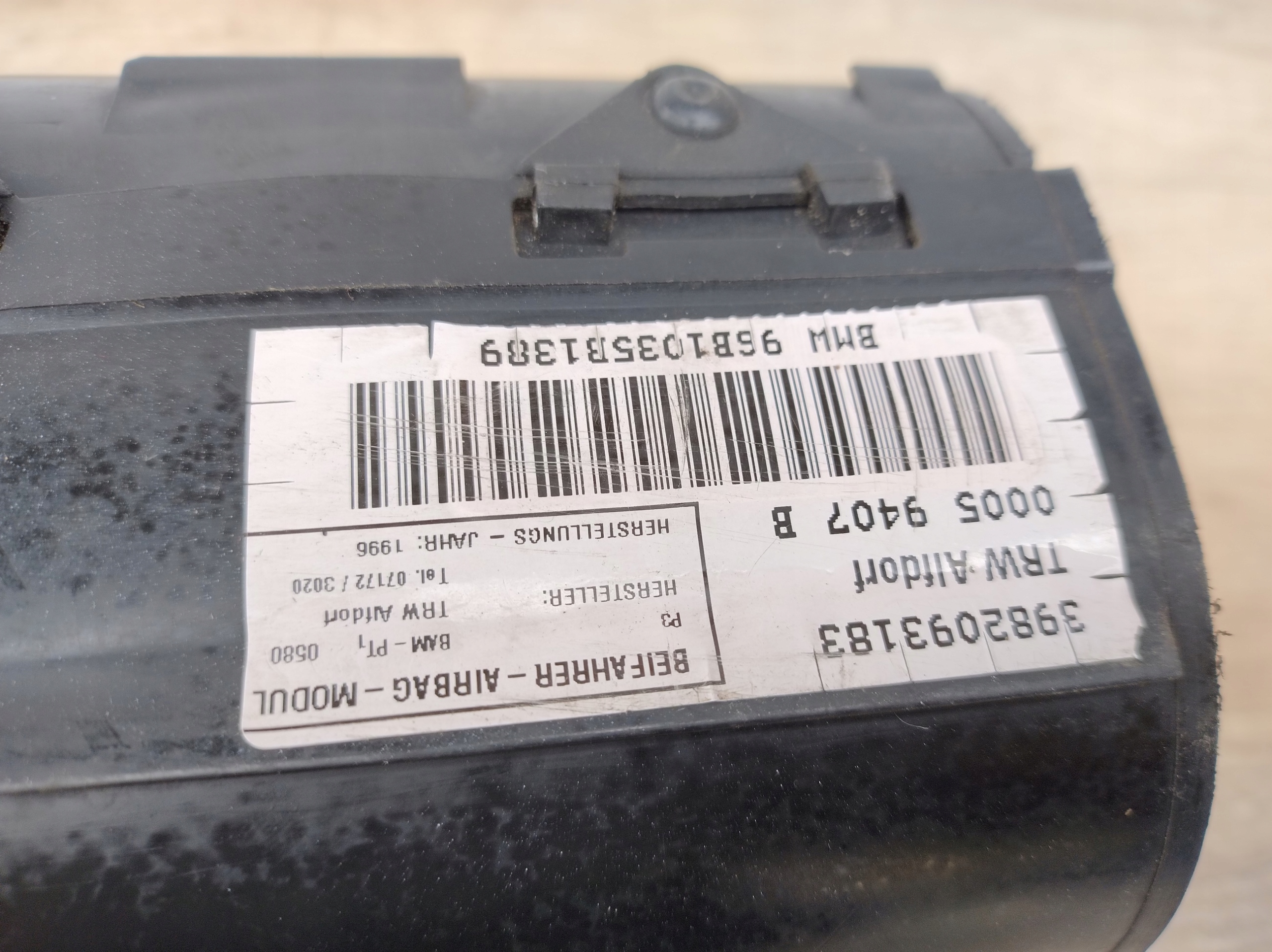 AIRBAG PASSAGER AIRBAG CONSOLE BMW 3 E36 3982093183 K75/036