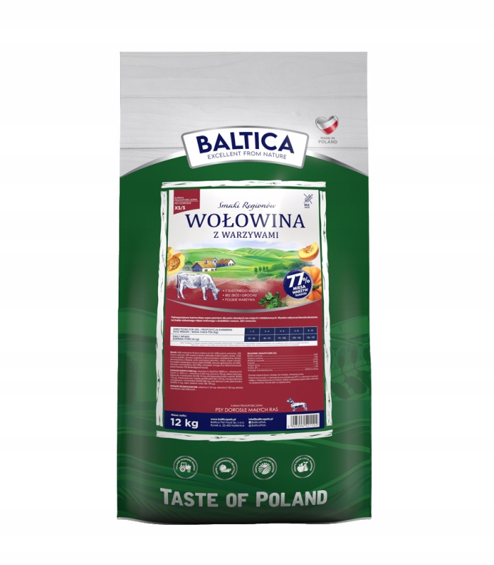 Baltica Chutě regionů Hovězí maso se zeleninou Xs/s 12 kg