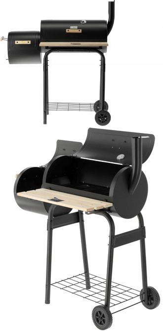 Uhlíkový Gril S Udiarňou Kovový Rošt 60X30 Ražeň Lund 99901