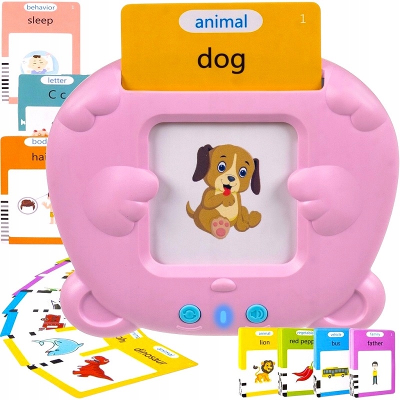 ZABAWKA DO NAUKI ANGIELSKIEGO SŁÓWKA 224 KARTY Rodzaj nauka czytania