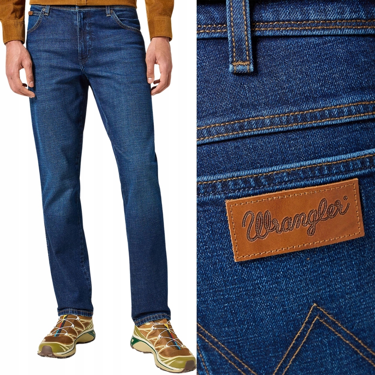 Wrangler Texas Slim Midnight Haze lehce přiléhavé džínové kalhoty W42 L32