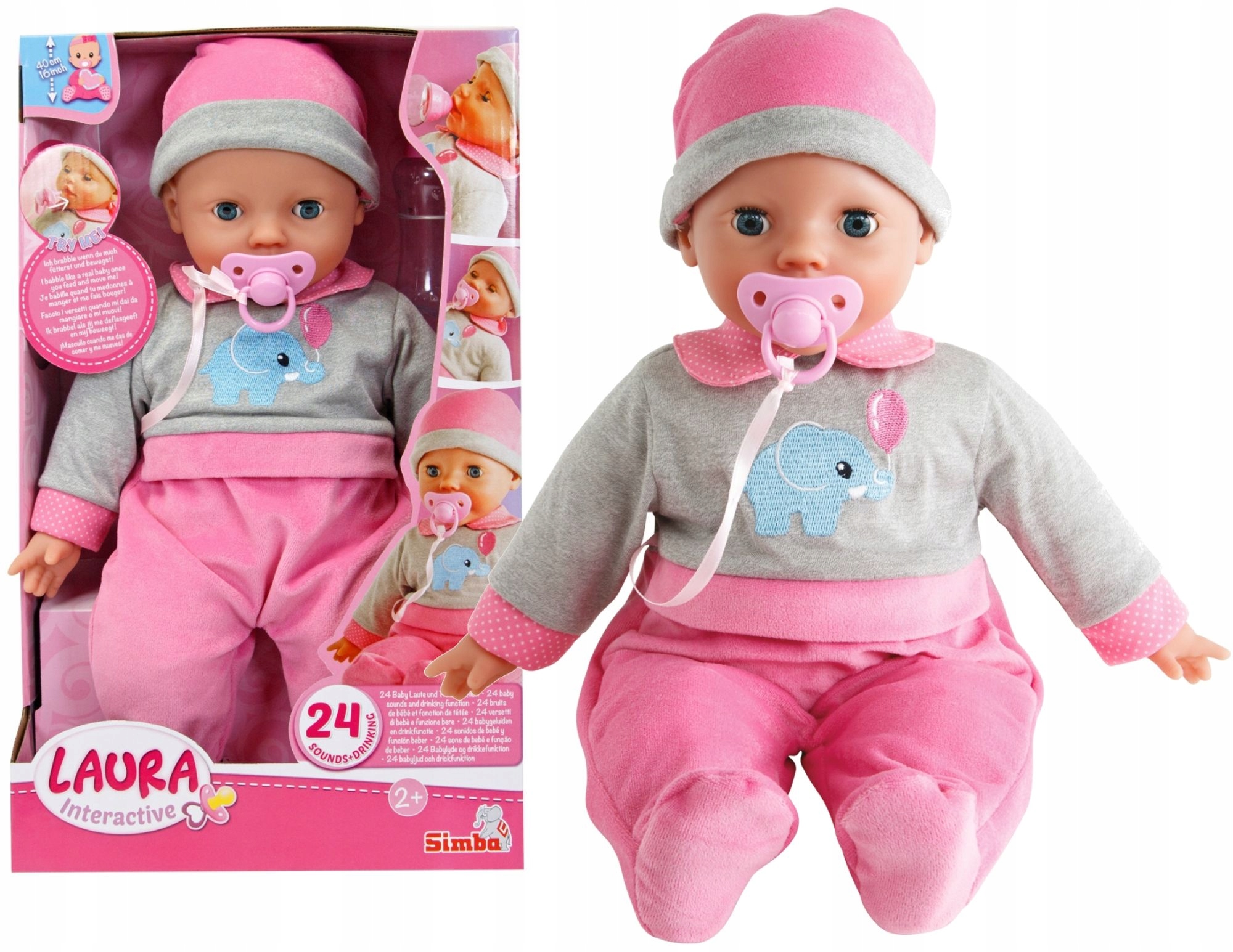 

Lalka Laura Miękka Gaworzy Mówi Płacze 40 CM Simba